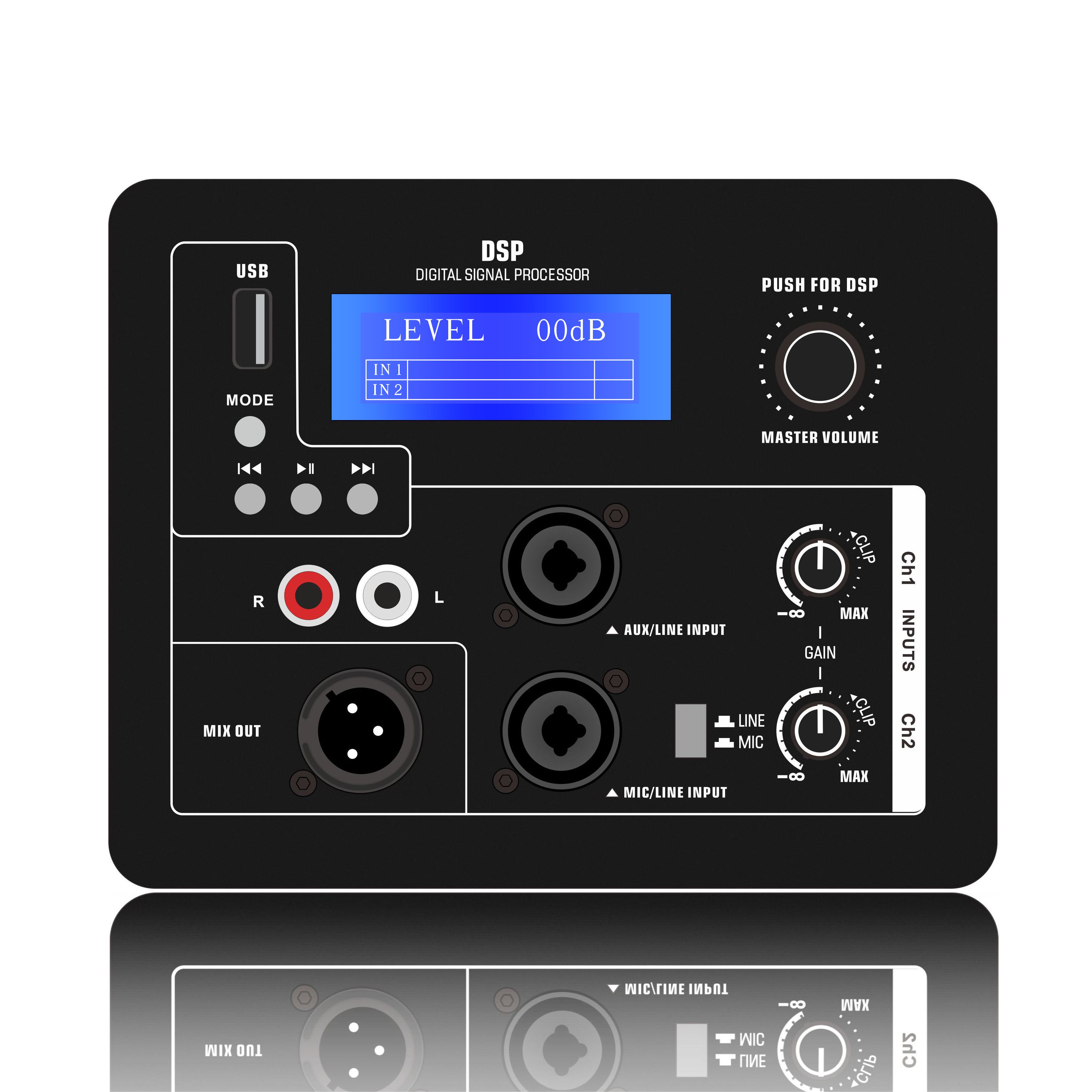 DSP1906: U Disk MP3 lejátszó és integrált LCD DSP vezérlő ADAU1701 alapú DSP funkcionális modul