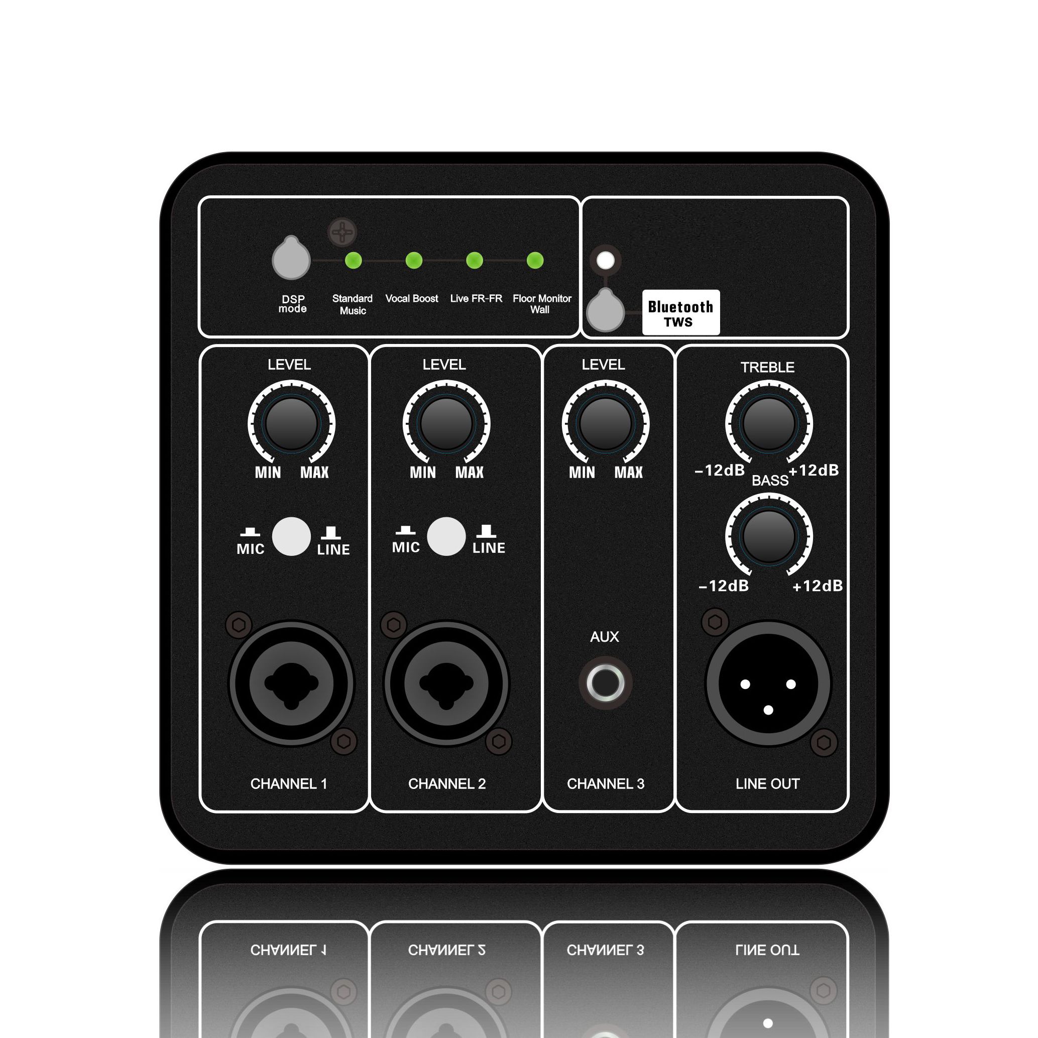 DSP1907: Bluetooth és TWS belső többcsatornás bemenet ADAU1701 alapú DSP funkcionális modul