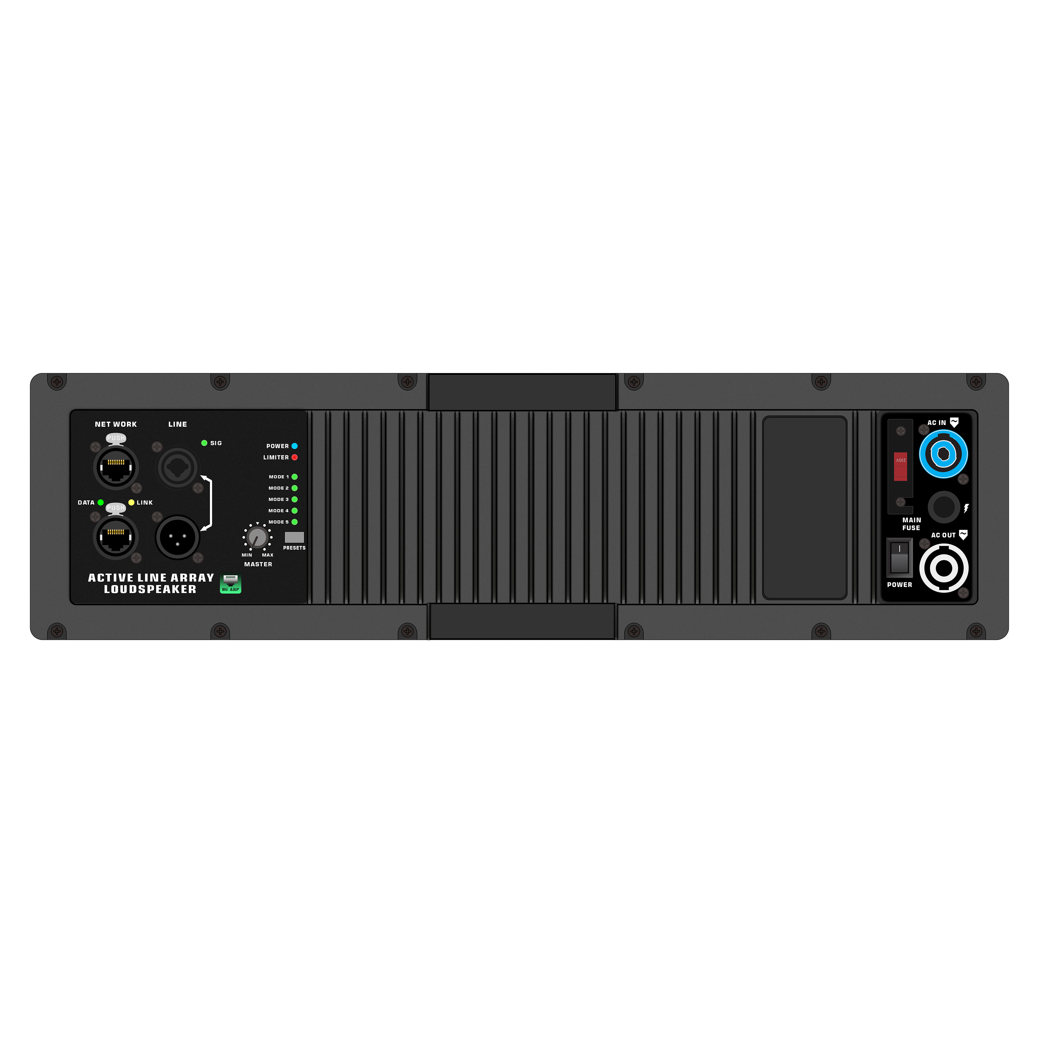 HG485-212 Active Line Array rendszererősítő RJ45 csatlakozókkal